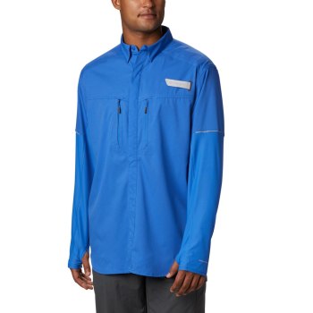 Columbia Overhemd Heren, PFG Force XII Zero Long Sleeve Hybrid Blauw, 78NDAKWVC